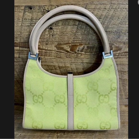 Vintage Gucci Jackie Bardot Rare Iconic Lime Green Bag Purse Silver Hardware - Picture 12 of 15